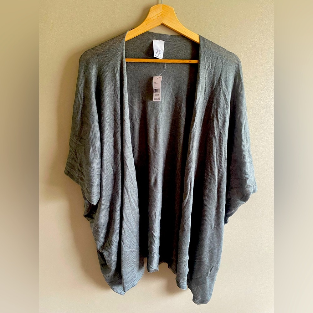 NWT Sears Women’s Basic Wrap One Size Knit Lightweight‎ Grey Boho Lagenlook